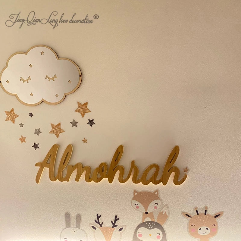 Wooden Name Sign Custom Name Sign Personalized  Wall Decoration Name Sign for Nursery